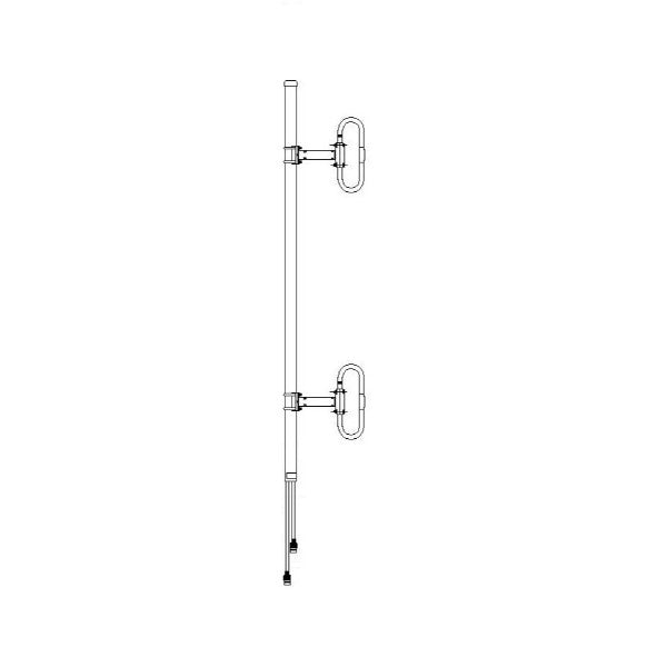 Dual 1 dipole antennas, 2.5 dBd, offset, HD, ABK, 406-512 Dual 1 dipole antennas, 2.5 dBd, offset, HD, ABK, 406-512