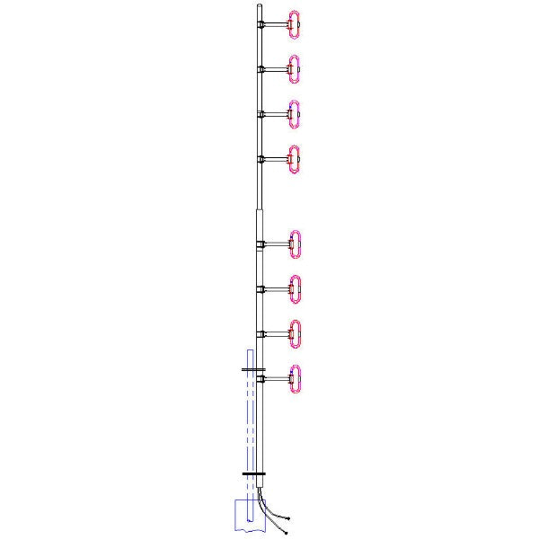 Dual port, 4 dipole antenna, 7 dBd gain, offset, Null Fill, 406-512 MH ...